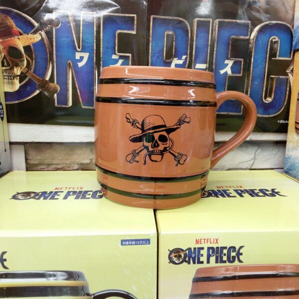 [日版] 海賊王 Netflix 陶器製 樽型馬克杯 啡色