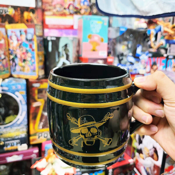 [日版] 海賊王 Netflix 陶器製 樽型馬克杯 黑色