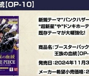[現貨] 海賊王咭牌遊戲 第十彈 王族血脈 [OP-10]（盒/24包）（行）